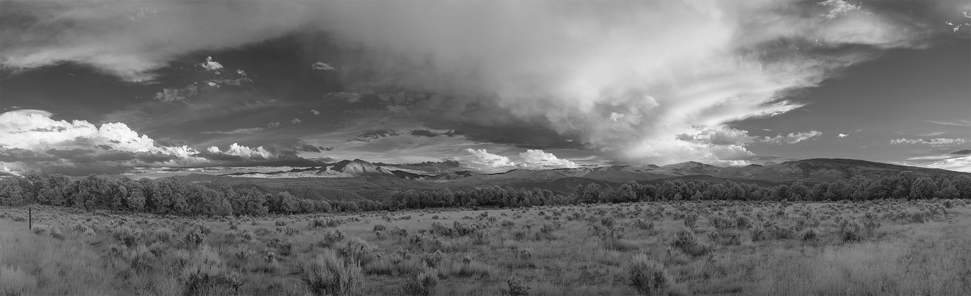 Panoramic Infrared View Across the Sopris River Valley to Mount Sopris.